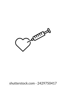 love with injection icon, vector best line icon.