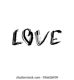 Love Ink Hand Drawn Lettering Modern Stock Vector (Royalty Free ...