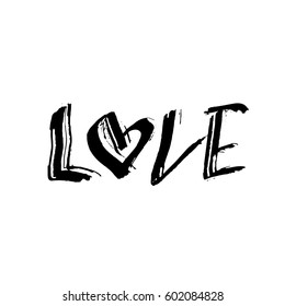 Love Ink Hand Drawn Lettering Modern Stock Vector (Royalty Free ...