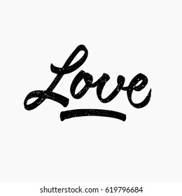 Love. Ink hand lettering. Modern brush calligraphy. Handwritten phrase. Inspiration graphic design typography element. Cute simple vector sign.