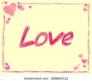 Love inscription image in the frame