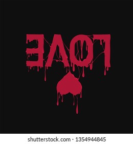 Love inscription for printing on clothes, t-shirt, jacket, banner, postcard, etc.