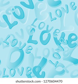 Love. Inscriptions of different sizes and colors. Seamless vector graphics. Background for your site