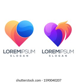 love inspiration gradient color logo design