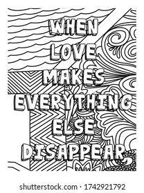 Love inspirational coloring book pages design. adult coloring book.motivational word coloring book