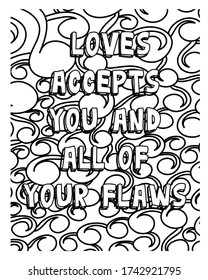 Love inspirational coloring book pages design. adult coloring book.motivational word coloring book