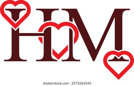 Love Inspired Letter H and M Logo