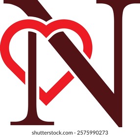 Love Inspired Letter N Logo