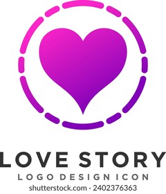 Love insta story logo heart icon symbol.