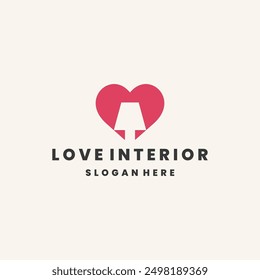 Love interior logo style icon design template flat vector