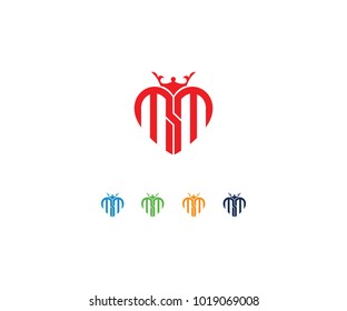 Love intials logo design M