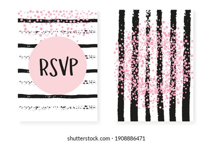 Love Invitation. Golden Girly Element. Hand Drawn Wallpaper Set. Stripe Winter Flyer. Rose Mothers Starburst. Pink Carnival Card. Romantic Particles. Pink Love Invitation