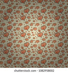 Love. Invitation, menu, flyer, template. Beige, orange, black, brown and gray colors on background With Ornaments, Hearts. Seamless Happy valentines day and wedding design elements. Vector.