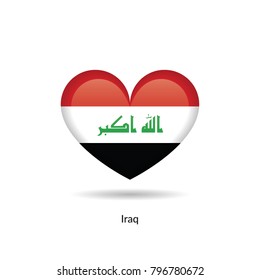 Love Iraq - heart flag. Vector EPS10 Illustration.