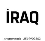 I love Iraq, typography with a national flag and heart, National Day of Iraq, Iraq Independence Day, Iraq typography with heart on white background