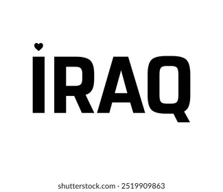 I love Iraq, typography with a national flag and heart, National Day of Iraq, Iraq Independence Day, Iraq typography with heart on white background
