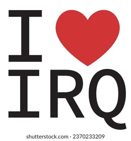I love Iraq typography vector