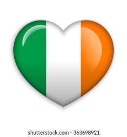  Love Ireland.  Flag Heart Glossy Button