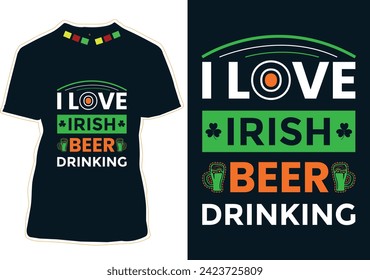 I Love Irish Beer Drinking T-Shirt Design