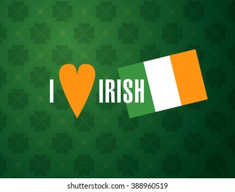 I love irish. Vector banner