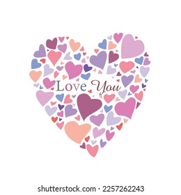 Love is... Vector drawing isolated on white background.