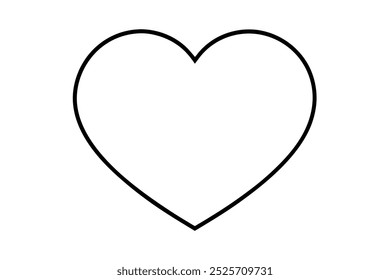 Love isolated outline icon of heart on white background vector illustration