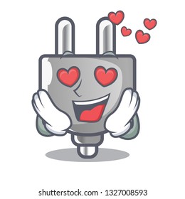 In love isolated power plug in the mascot