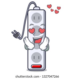 In love isolated power strip with the mascot