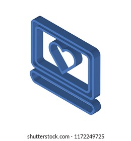 Love isometric left top view 3D icon