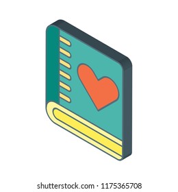 Love isometric left top view 3D icon