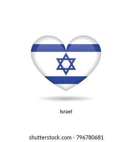 Love Israel - heart flag. Vector EPS10 Illustration.