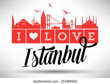I Love Istanbul Typography Design