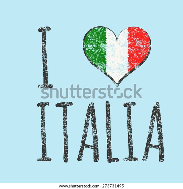 Love Italia Typography Tshirt Graphics Vector Stock Vector (Royalty ...