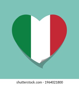 I love Italy  flag heart vector illustration