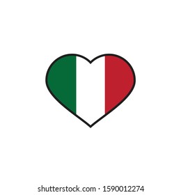 love with Italy flag logo vector sign symbol icon illustration for education politic business and many others print