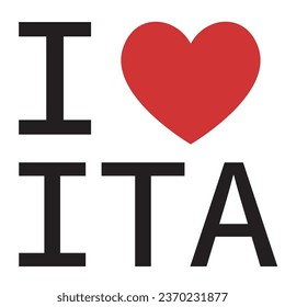 I love Italy typography vector
