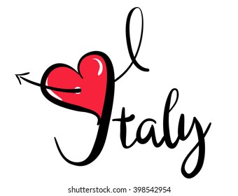 I Love Italy - Vector Graphic