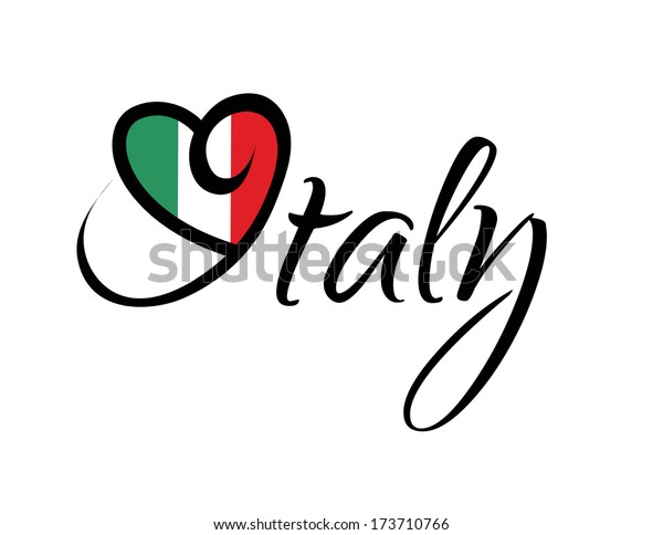 Love Italy Vector Graphic Stock Vector (Royalty Free) 173710766