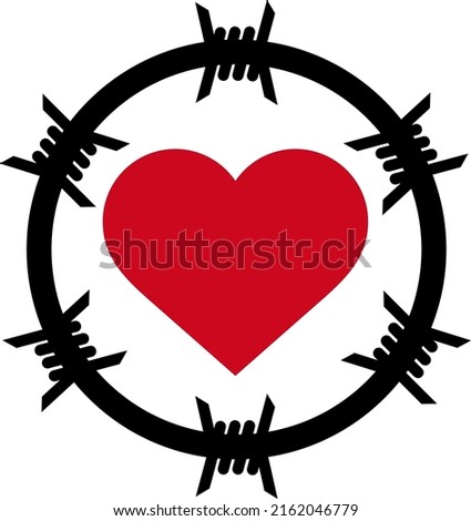 Love jail vector illustration. Flat illustration iconic design of love jail, isolated on a white background.