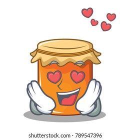 In love jam mascot cartoon style