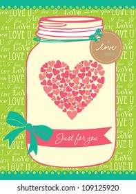 love jar card. vector illustration