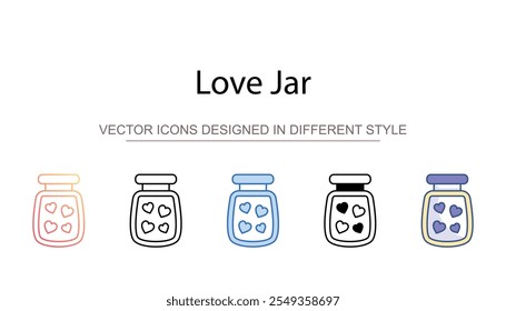 Love Jar icon design with white background stock illustration