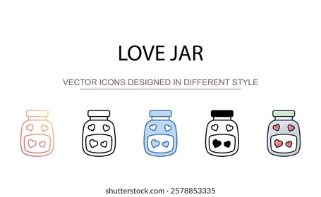 Love Jar icon design with white background stock illustration