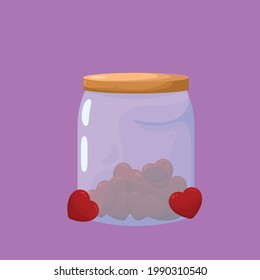 Love in Jar Vector Illustration