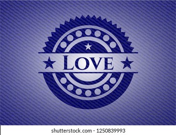 Love jean or denim emblem or badge background