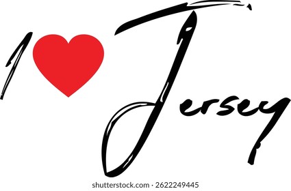 J'Aime Jersey Nom Country En Typographie Grunge Texte