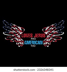 Liebe Jesus und American Too T-Shirt Design