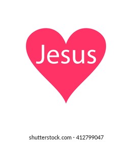 i love Jesus, font type with signs