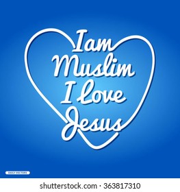 I Love Jesus Islamic Vector Quote,Typographic Background, Lettering, Daily Vectors