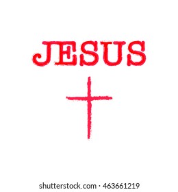 I love Jesus. Symbol of heart and Son of God. Biblical characters. Holy man. Religious sign for believers. Christ